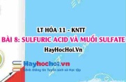 Tính chất hóa học, vật lí của Sulfuric Acid H2SO4, cấu tạo phân tử và ứng dụng của muối Sulfate? Hóa 11 bài 8 KNTT